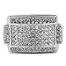 NIV'S BLING - 14K White Gold-Plated Iced Out Rectangular Pinky Ring Size 11