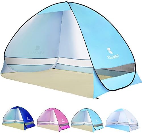 Ylovetoys Pop Up Beach Tent, 3-4 Persons Instant Beach Tents Sun Shelter Anti UV Cabana Shade Waterproof Family Tent for Beach touring, Camping, Fishing, Hiking or Picnic (Blue)