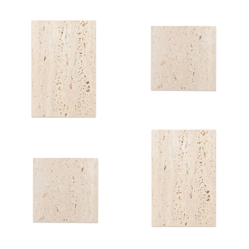 GISELA D Photo Props Natural Stone Ornaments Jewelry Cosmetics Storage Tray Lipsticks Jewellery Shooting Decoration Photography Props (white-4pcs（5.9×3.9inches）（3.9×3.9inches）)