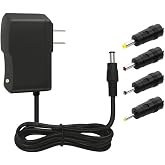 6V DC Power Supply 2A 12W AC/DC Adapter | 100-240V 50/60Hz to 6 Volts 2 Amp 2000mA, Transformer, DC 6V Power Cord, 5.5x2.5mm DC Plug &amp; 4 Tips, Center Positive