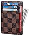 Rita Messi Checkered Card Holder Minimalist Front Pocket Leather Wallet for Men & Women Victoria