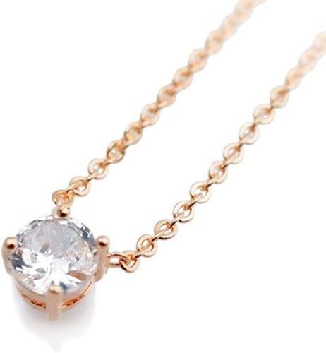 Amazon シンプルなスタイルのジルコニア プチペンダントネックレス 4 5mm ピンクゴールド ネックレス 通販
