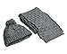 Lanzom® Women Lady Fashion Winter Warm Knitted Hat and Scarf Set Skullcaps (Gray)