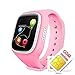 Kids Smartwatch, KINGEAR A6 Children Anti-lost Smart Watch with GPS Tracker-Pink