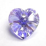 4 pcs Swarovski Xilion Crystal 6228 Heart Charm Pendant Violet AB 10mm / Findings / Crystallized Element