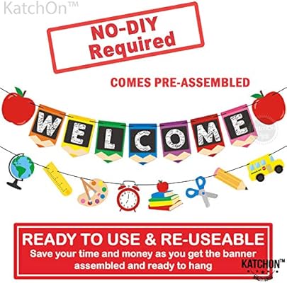 Welcome Banner And School Props Banner Pack Of 2 Welcome Back