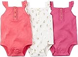 Carters Baby Girls 3-Pack Sleeveless Bodysuits Multi Pink Foil