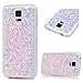 YOKIRIN Galaxy S5 Case, Luxury Sparkle Powder 3D Diamond Paillette Bling Slim Glitter Flexible Soft Rubber Gel TPU Protective Shell Hybrid Bumper Case Cover for Samsung Galaxy S5 i9600, Light Purple