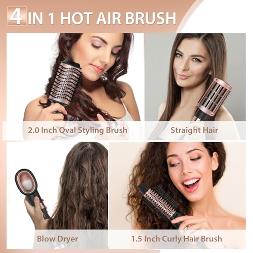 Natrial Hair Dryer Brush Blow Dryer Brush in One Hot Air Paddle Brush for Drying and Straightening, Volumizer Multi-Styler Smooth Curls for All Hair Types, Frizz-Free Blowout Brush for Salon Quality