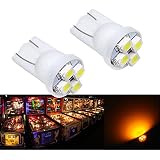 PA 10PCS #555 T10 4SMD LED Pinball Machine Light Bulb Yellow(Orange/Amber)-6.3V