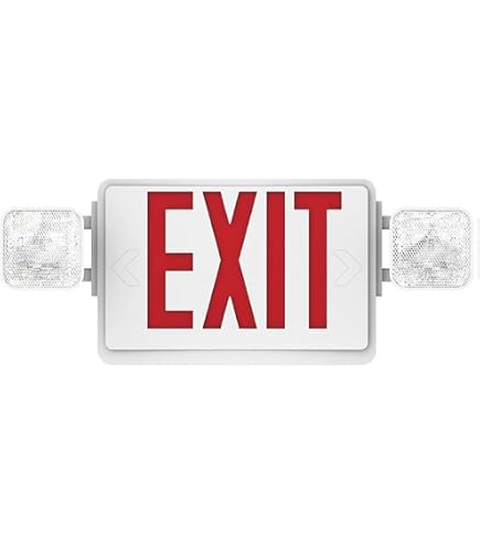 Ultra Slim LED Exit Sign Emergency Light (2-Pack) | Double Face Red Letters, 120V-277V, 90 Min Backup