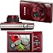 Canon PowerShot ELPH 190 is Wi-Fi Digital Camera with 10x Zoom & HD Video, Red (International Version) + Battery & AC/DC Charger + 10pc 32GB Deluxe Accessory Kit w/HeroFiber Cloththumb 1