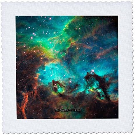 3dRose Galaxy and Nebula - Star Cluster NGC 2074 in the Large Cosmic Cloud - Quilt Square, 12 by 12-inch (qs_76811_4)