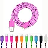 Micro USB Charger, Eversame 10-Pack Colorful 3Ft 1M Nylon Braided USB 2.0 A Male to Micro B Data Sync and Charging Cable Cord for Android Phones, Samsung Galaxy S6 Edge Plus/Note 5, HTC, LG and More