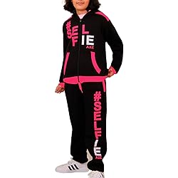 Kids Girls Boys #Selfie Tracksuit Hooded Hoodie
