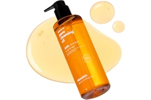 Hanskin AHA Pore Cleansing Oil for Dry Skin, Exfoliating, Waterproof Makeup Sebum Remover Facial Oil Cleanser for Face, Moisturizing for Soft Skin, Korean Skincare [AHA/10.14 oz.]