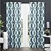 TOWN & COUNTRY EVERYDAY Ironwork Geo Trellis Sateen Indoor Curtains, Room Darkening Blackout, Grommet Top, Energy Efficient, 2-Pack Set, 52