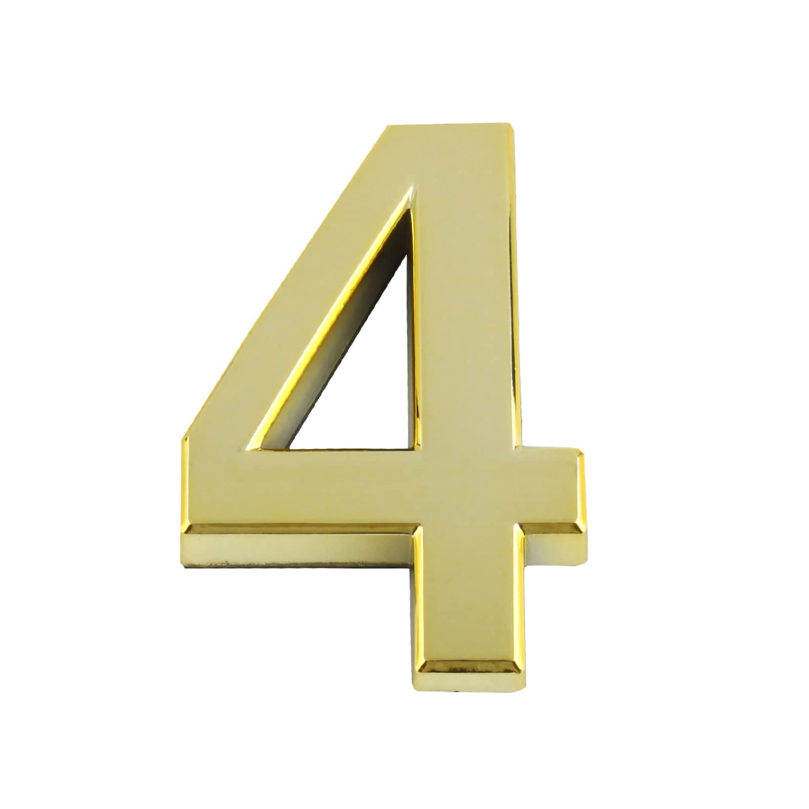 Larcele 1.96inch/50mm Self-stick Modern House Number ABS Address Numbers Gold Mailbox Number 3 Pieces MPH-02(No.4)