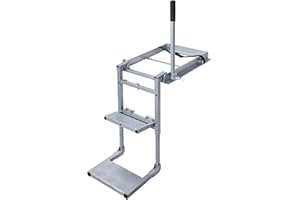 AA PRODUCTS INC. AA Products Aluminum Foldable Tailgate Ladder Rack with Two Step Pad Rung Retractable Truck Tailgate Step with Handrail, Wide Pedals for Work Flatbed Trucks and Trailers Easy Install Capacity 300 lb