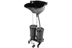 BUKGOCUMN Portable Shampoo Bowl 2 Buckets, Electric Hair Washing Station Plastic Hair Washing Tray Mobile Salon Shampoo Sink Height Adjustable Salon Sink, for Home, Beauty Salon, Spa, Barber Shop