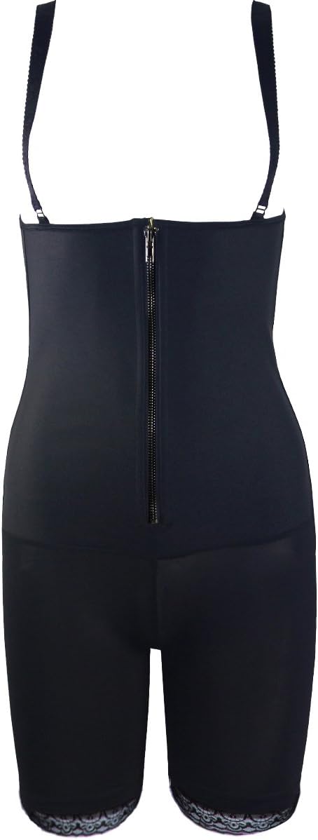 JL Pretty Women's Black Tummy Control Butt Lifter Zipper Shaperwear Bodysuits