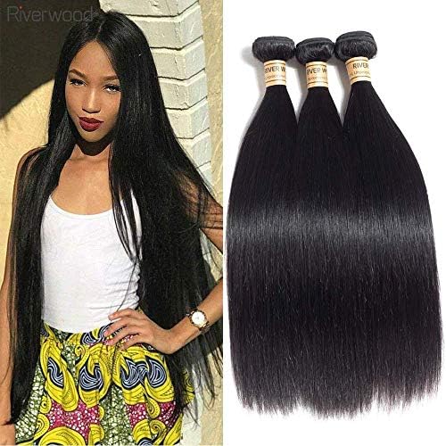Malaysian Straight Human Hair Bundles, Virgin Hair 3 Bundles (18 20 22 Inch) 100% Unprocessed Real Human Virgin Hair Weft Straight Hair Bundles Natural Color