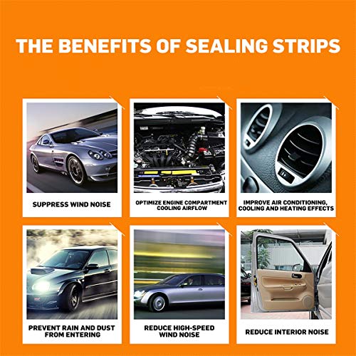 Universal Z-Shape Trim Car Door Rubber Seal,Door Edge Guards Weatherstrip Hollow for Car Truck Motor Protector 33Ft(10M)