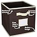 Hangorize® Collapsible Fabric Cubicle Storage Bins, Coffee, 6 Pack, with Handy Label Window to Make Identifying Contents Easy. Set Includes 6 Foldable Storage Cube Basket Bins