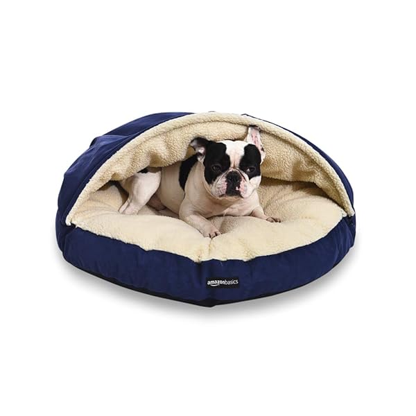 AMAZON BASICS PET CAVE BED FOR DOG, WITH...