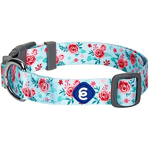 Blueberry Pet Essentials Spring Scent Inspired Garden Floral Adjustable Dog Collar in Pastel