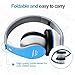 Kids Bluetooth On-Ear Headphones 85dB Volume Limiting Wireless/Wired Foldable Headset Earphones with AUX 3.5mm Jack,Mirco SD Card Slot,FM Radio for Students Children for PC Tablets Cellphone(Blue)