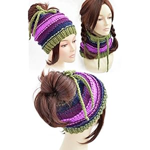 Ponytail Hat Pattern Knitting Pattern Ponytail Beanie Pattern Womens Hat Pattern Hole Hat Ponytail Hat Scarf Pattern Bonnet Femme Halloween Hat Beanie