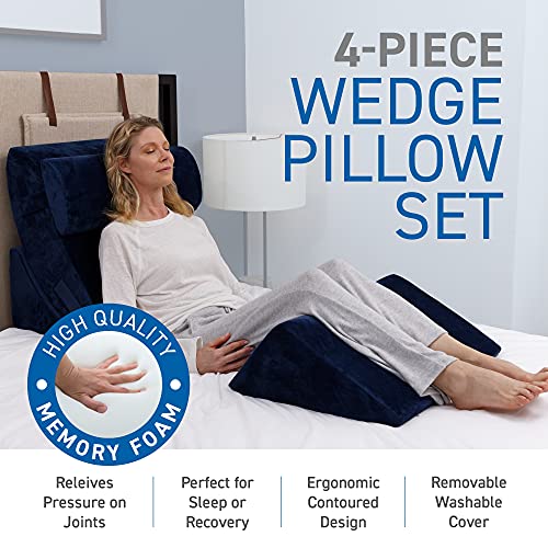 adjustable bed wedge pillow set with memory foam