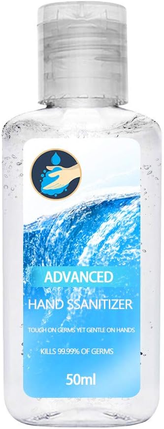 Kitt Advanced Hand Sanitizer Refreshing Gel, Washless Hand Sanitizer Gel, 50ML Portable Hand Soap Gel to Instant Skin Cleansing, Non-irritating (Blue)