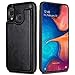 HianDier Wallet Case for Galaxy A20 Slim Protective Case with Credit Card Slot Holder Flip Folio Soft PU Leather Magnetic Closure Cover for Samsung Galaxy A20 A30, Black