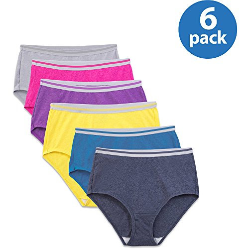 Fruit of the Loom Women's 6 Pack Heather Brief Panties