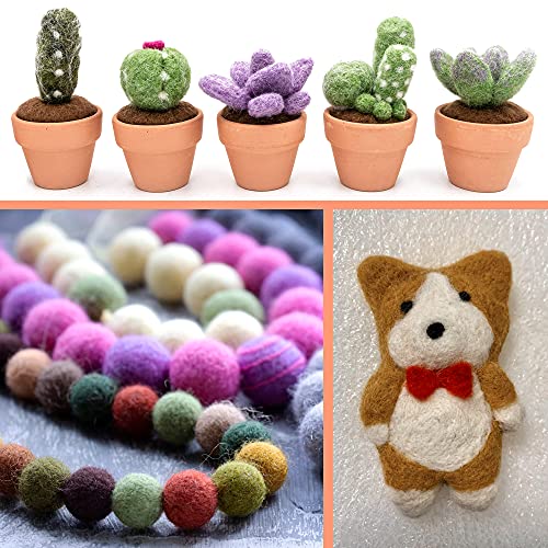 LotFancy Needle Felting Kit, 116PCS Wool Felting Starter Kit for Beginners, Wool Roving 33 Colors Set, Needle Felt Tools Supplies for DIY Craft Animal Home Decoration
