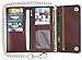 RFID Blocking Men's Tri-fold Vintage Long Style Cowhide Top Grain Leather with Steel Chain card holder Wallet,Snap closure, Made In USA,G-ab339,Antique-brown