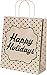 Kraft Holiday Gift Bags, foil hot-Stamp Designs, 12 Large Bags in Assorted Christmas Prints (Multi-Colored)