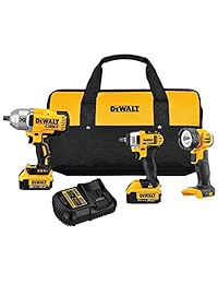 DEWALT DCK398M2 20V MAX kit combo de 3 herramientas: cargador y 2 baterías de ion-litio