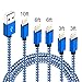 IDiSON 5Pack(3ft 3ft 6ft 6ft 10ft) iPhone Lightning Cable Apple MFi Certified Braided Nylon Fast Charger Cable Compatible iPhone Max XS XR 8 Plus 7 Plus 6s 5s 5c Air iPad Mini iPod (Blue White) primary