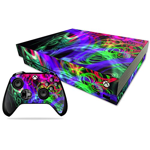 MightySkins Skin Compatible with Microsoft Xbox One X - Neon Splatter | Protect…