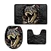HUGS IDEA Cool 3D Dinosaur Animal Pattern Non-Slip Soft Bath Mat Set with Rug/Contour/Lid Cover (3piece)