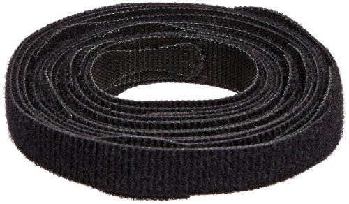 Velcro Cable Tie, One wrap Strap, 3" Bundle Diameter, 0.5" Width, 12" Length, Black