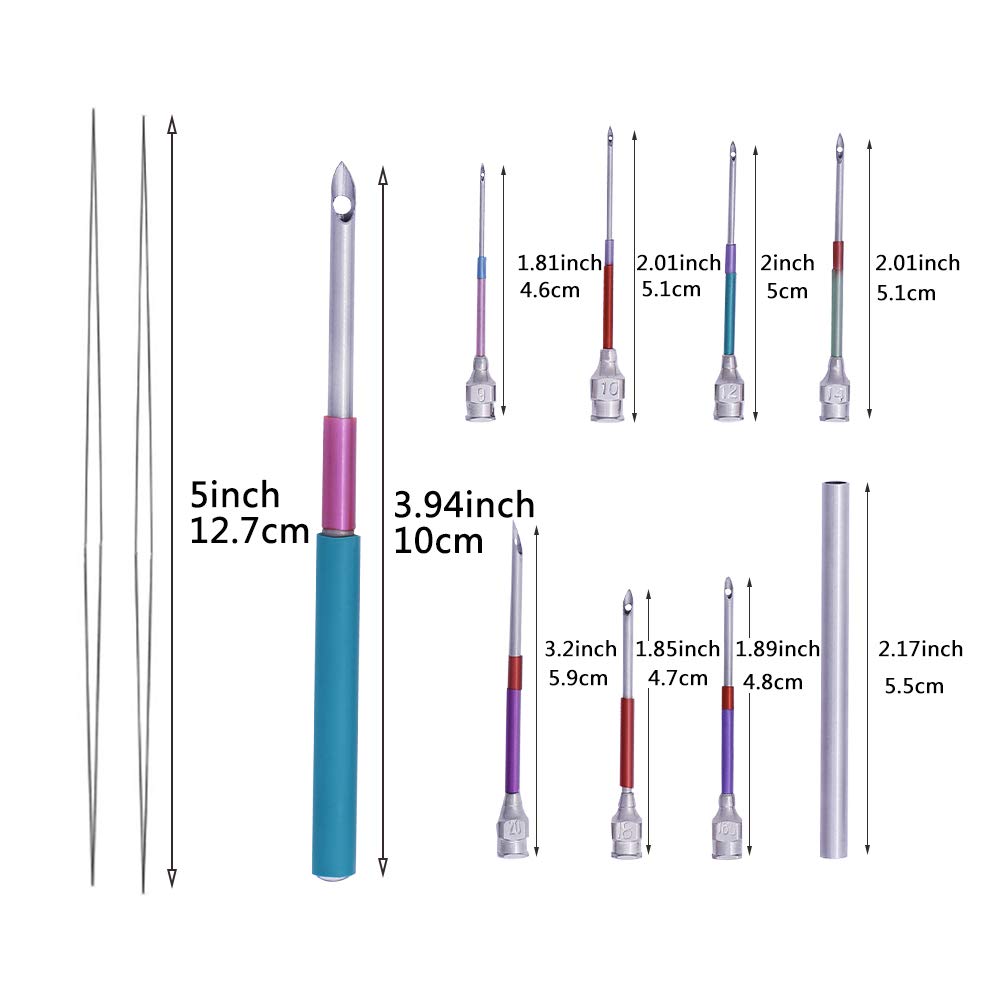 8 Pcs Embroidery Stitching Kit - Punch Needles, Cross Stitch Tools with 4 Colors Thread