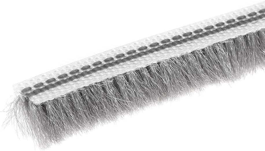 Boxonly Brush Weather Stripping 5mmx6mm Energy Saving Card-Slot Soundproofing and Dustproof Seal Strip Length 5M Weatherstrip Sweep Brushes for Door Window