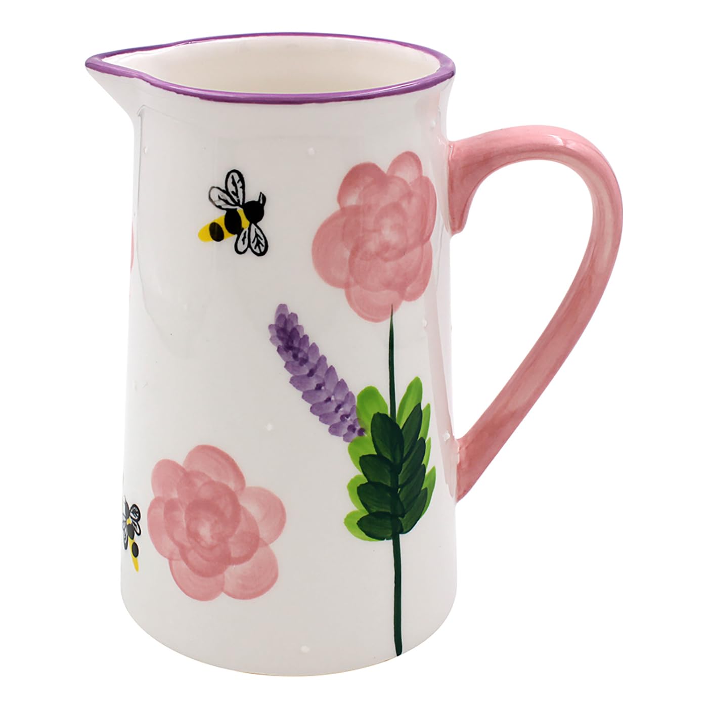 Lesser & Pavey Lynsey Johnstone Roses & Bees Jug for All Types of Kitchen | Ceramic Jug for Multiple Use in The Kitchen | Beautiful Jug for Milk or Cream | Jugs for Everday Use