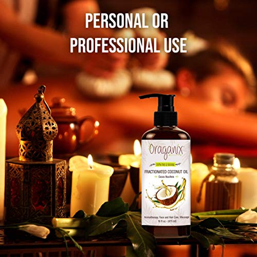 Oraganix Fractionated Coconut Oil - 100% Pure & Natural (16oz Bottle) - Carrier Oil for Essential Oils, Aromatherapy, Massage Oil or Skin Care - Thumbnail 2