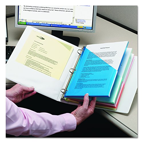 Smead Organized Up Poly Translucent Slash File Jacket, Three-Hole Punched, Letter Size, Assorted Colors, 5 per Pack (89505) - Thumbnail 5