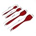 BonBon 10Pcs/Set Silicone Heat Resistant Kitchen Cooking Utensils Non-Stick Baking Tool Tongs ladle Gadget (Red)